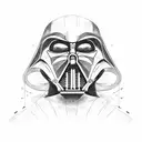 half Anakin Skywalker face half Darth Vader mask divided by lightsaber  tattoo design idea