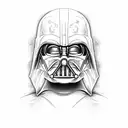 half Anakin Skywalker face half Darth Vader mask divided by lightsaber  tattoo design idea