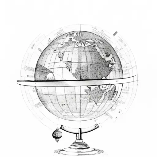 globe with the world is yours written on it  tattoo design idea