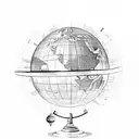 globe with the world is yours written on it  tattoo design idea