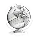 globe with the world is yours written on it  tattoo design idea