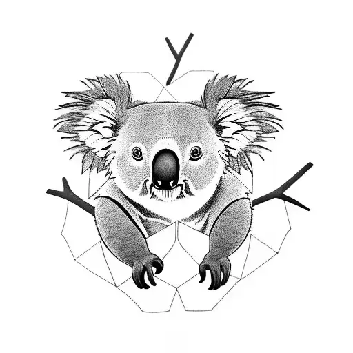 Geometric "Koala" Tattoo Idea - BlackInk
