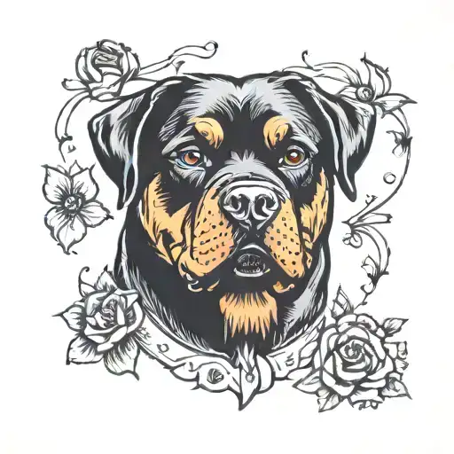 Rottweiler head tattoo design idea