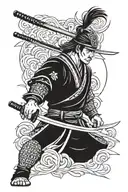 samurai with katana sword tattoo design idea
