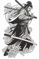 samurai with katana sword tattoo design idea