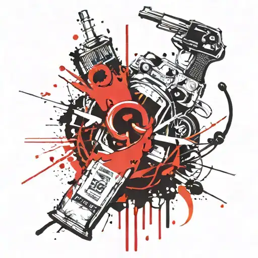 Drugs Murder Robbery tattoo design idea