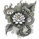 lotus flower phoenix tattoo design idea