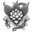 lotus flower phoenix tattoo design idea