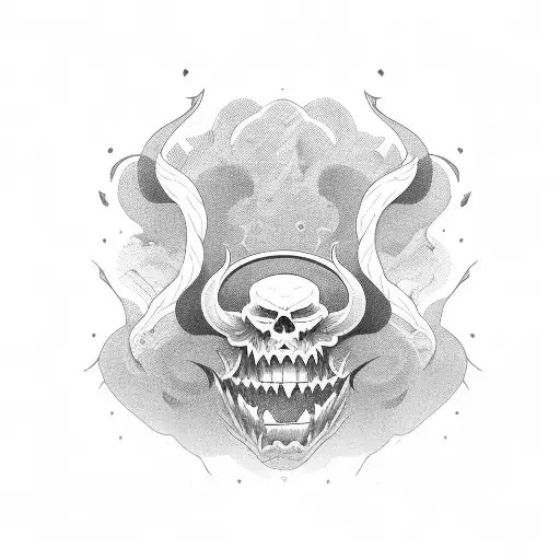 monster in the shadows with large sharp objects around it tattoo design idea