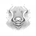 monster in the shadows with large sharp objects around it tattoo design idea