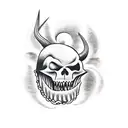 monster in the shadows with large sharp objects around it tattoo design idea