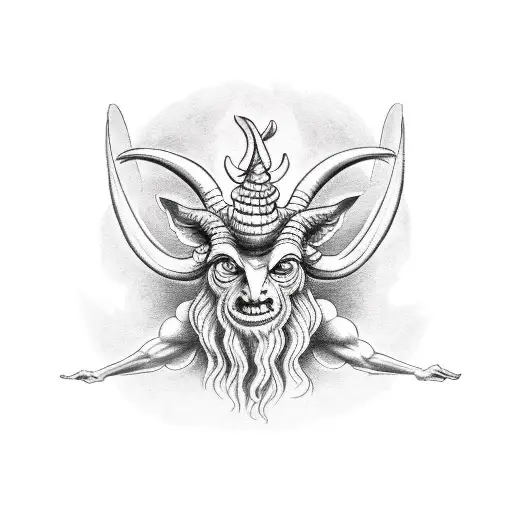 baphomet whole body tattoo design idea