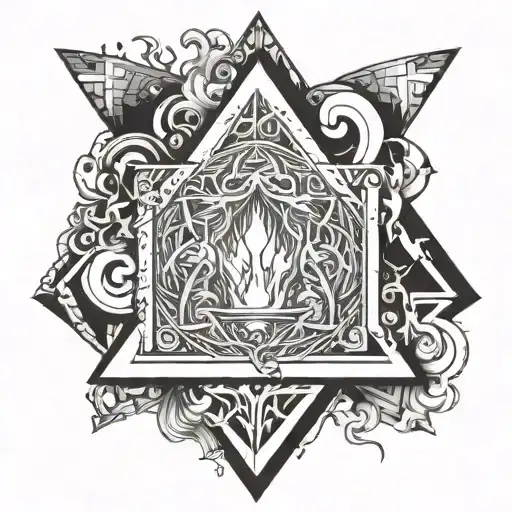 pillar of fire from heaven onto a wet altar tattoo design idea