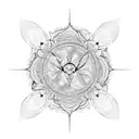 mandala with dragonflys, bamboos and vines tattoo design idea