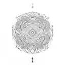 mandala with dragonflys, bamboos and vines tattoo design idea