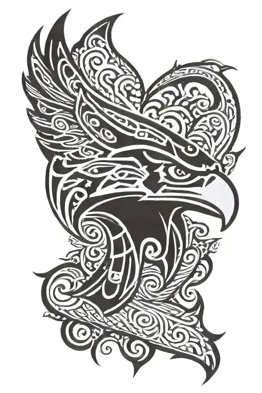 Seahawks logo with a tribal tattoo design idea