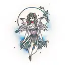 Forest Moon Fairy Tale  tattoo design idea
