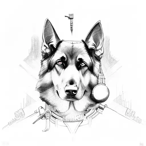 Thor German shepherd sniper reaper tattoo design idea