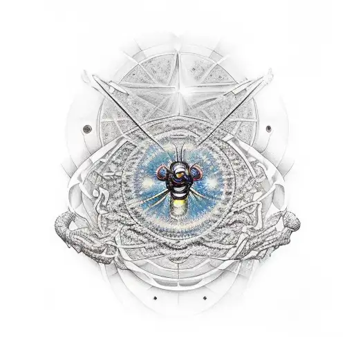 cosmic sleeve reflections of jwst tattoo design idea