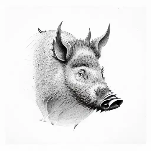 boar  tattoo design idea