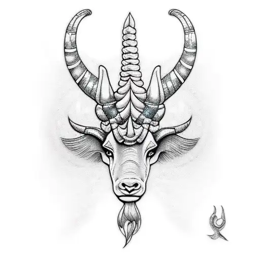 Capricorn crystal tattoo design idea