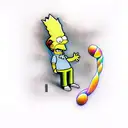 bart Simpson trippy tattoo design idea