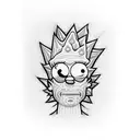 bart Simpson trippy tattoo design idea