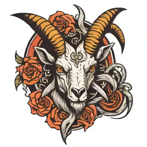 satanic goat head tattoo tattoo design idea