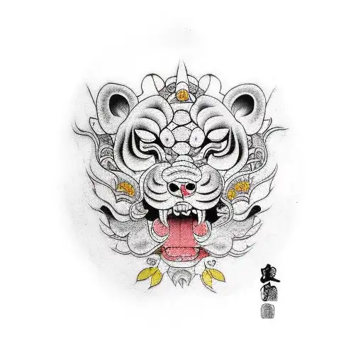 leão de jade tattoo design idea