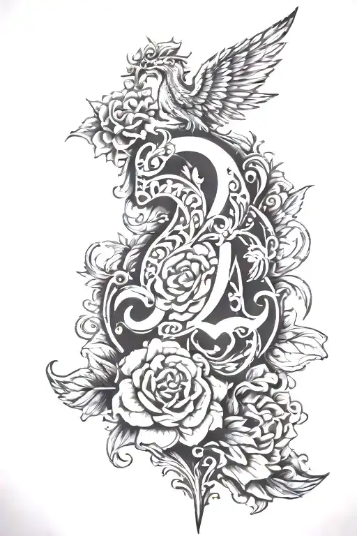name Michel with the number 222 Angel number tattoo design idea