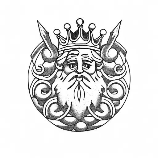 King Neptune tattoo design idea