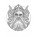 King Neptune Trident tattoo design idea
