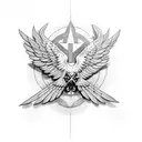 iron cross with flying eagle tattoo design idea
