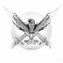 iron cross with flying eagle tattoo design idea