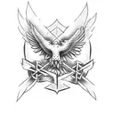iron cross with flying eagle tattoo design idea