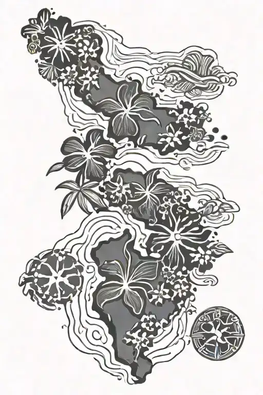 Hawaiian islands map outline tattoo tattoo design idea