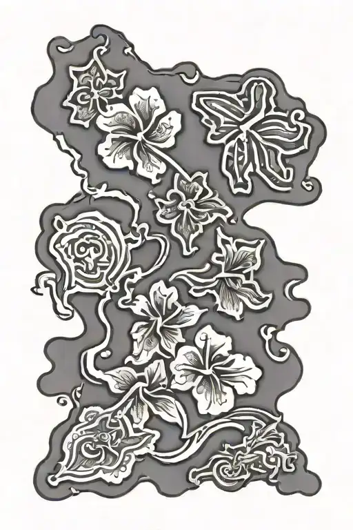 Hawaiian islands map outline tattoo design idea