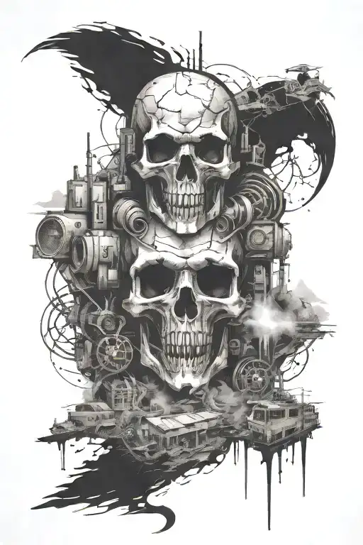 post-apocalypse, stalker radiation tattoo design idea