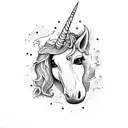 unicorn tattoo design idea