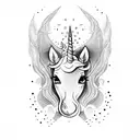 unicorn tattoo design idea