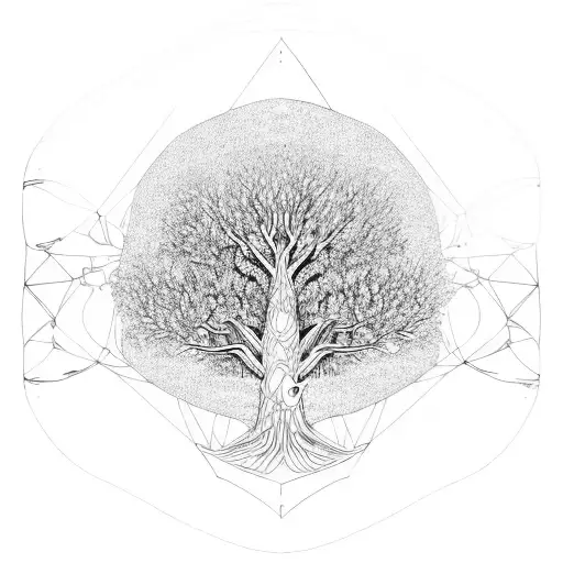 Yggdrasill tree tattoo design idea