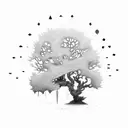 Yggdrasill tree tattoo design idea