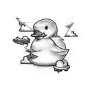 rubber duck and lightning bolt  tattoo design idea