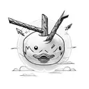 rubber duck and lightning bolt  tattoo design idea