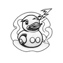 rubber duck and lightning bolt  tattoo design idea