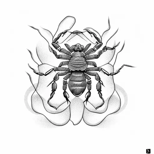 Rose scorpion tattoo design idea