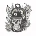 mixology,JKM, backpack tattoo design idea