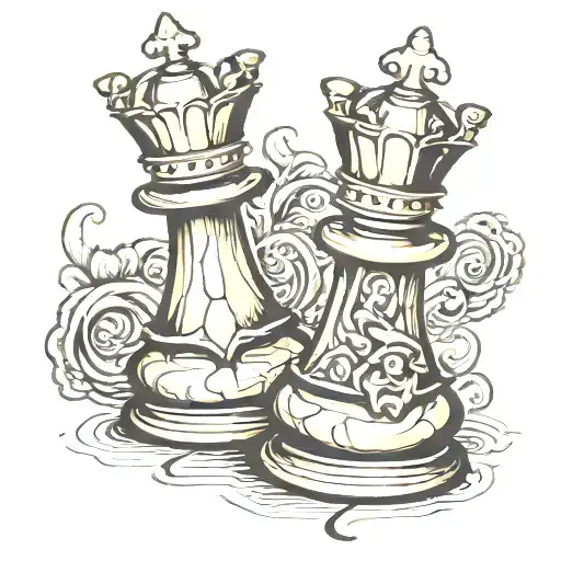 pawn chess piece morphing into king chess piece  tattoo design idea