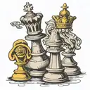 pawn chess piece morphing into king chess piece  tattoo design idea