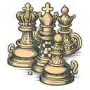 pawn chess piece morphing into king chess piece  tattoo design idea